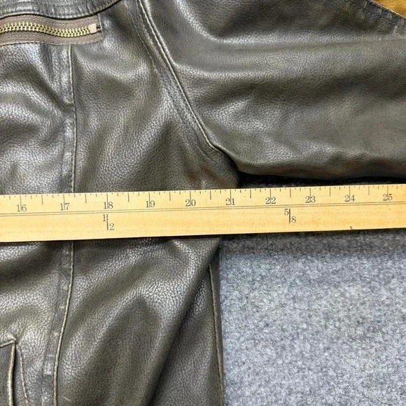 Vtg Arizona men's brown leather jacket with stripes size small - Picture 2 of 6